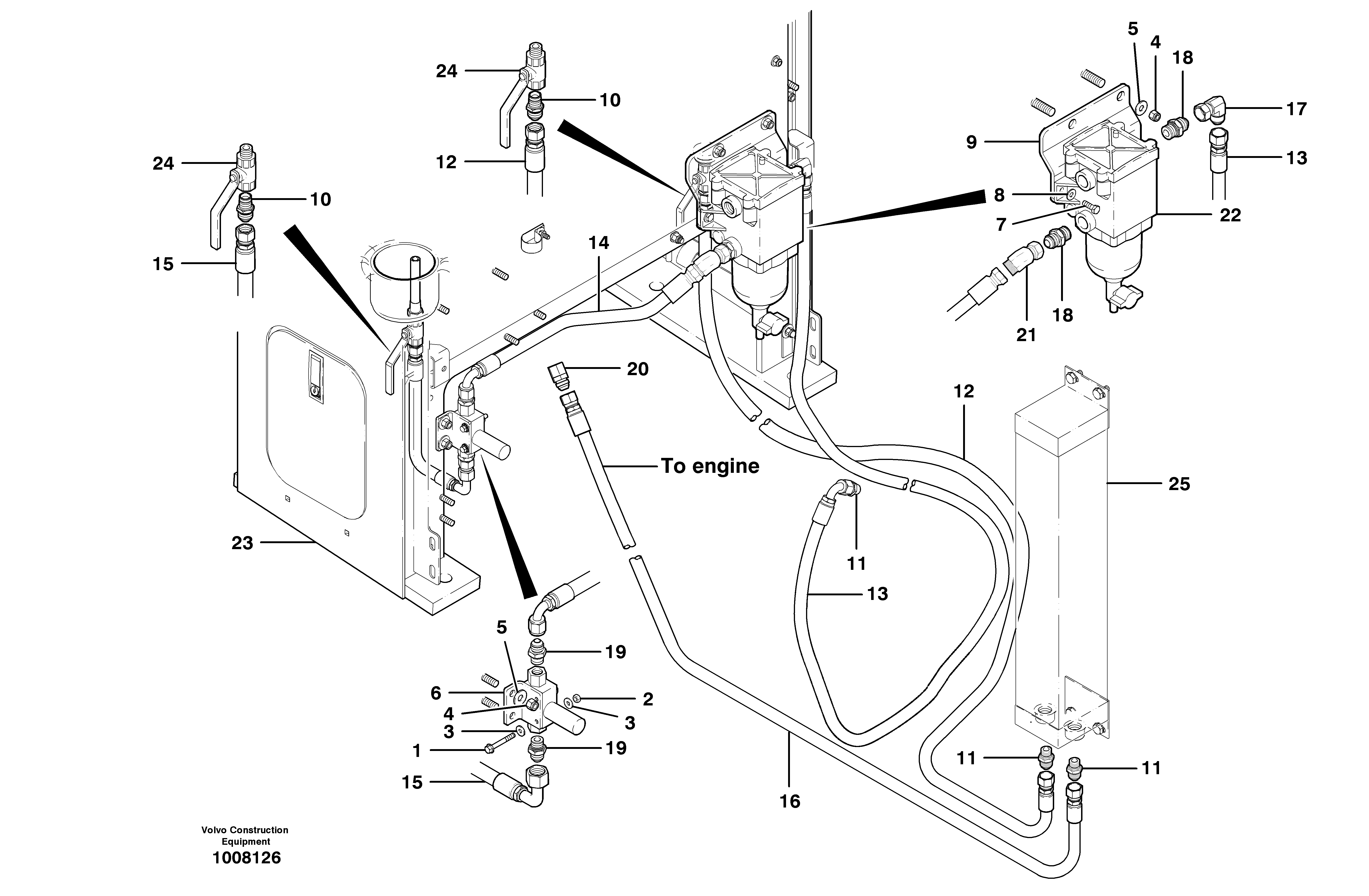 Схема запчастей Volvo G700B MODELS S/N 35000 - - 37908 Fuel circuits 