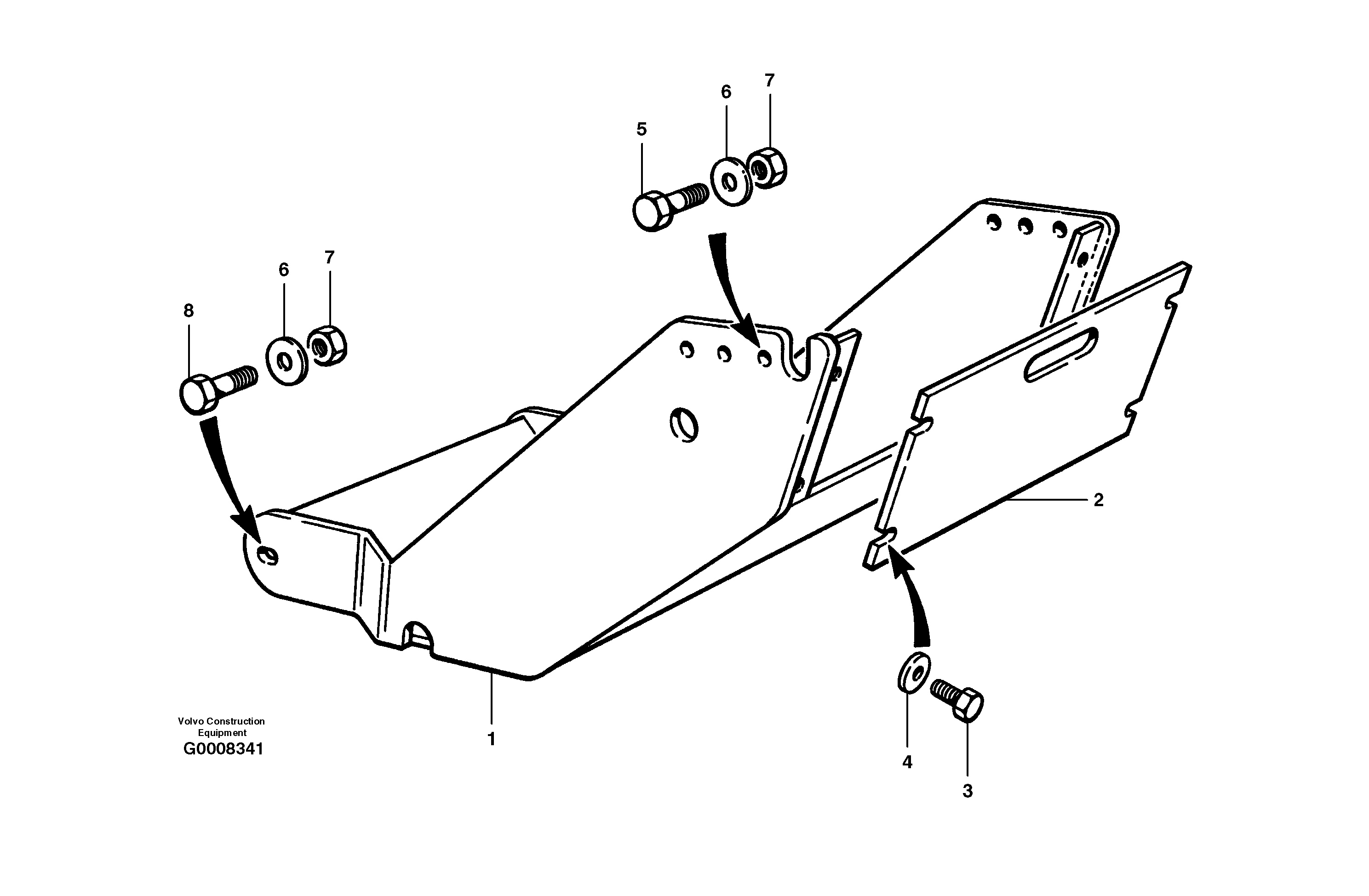 Схема запчастей Volvo G700B MODELS S/N 35000 - - 18401 Transmission guard 