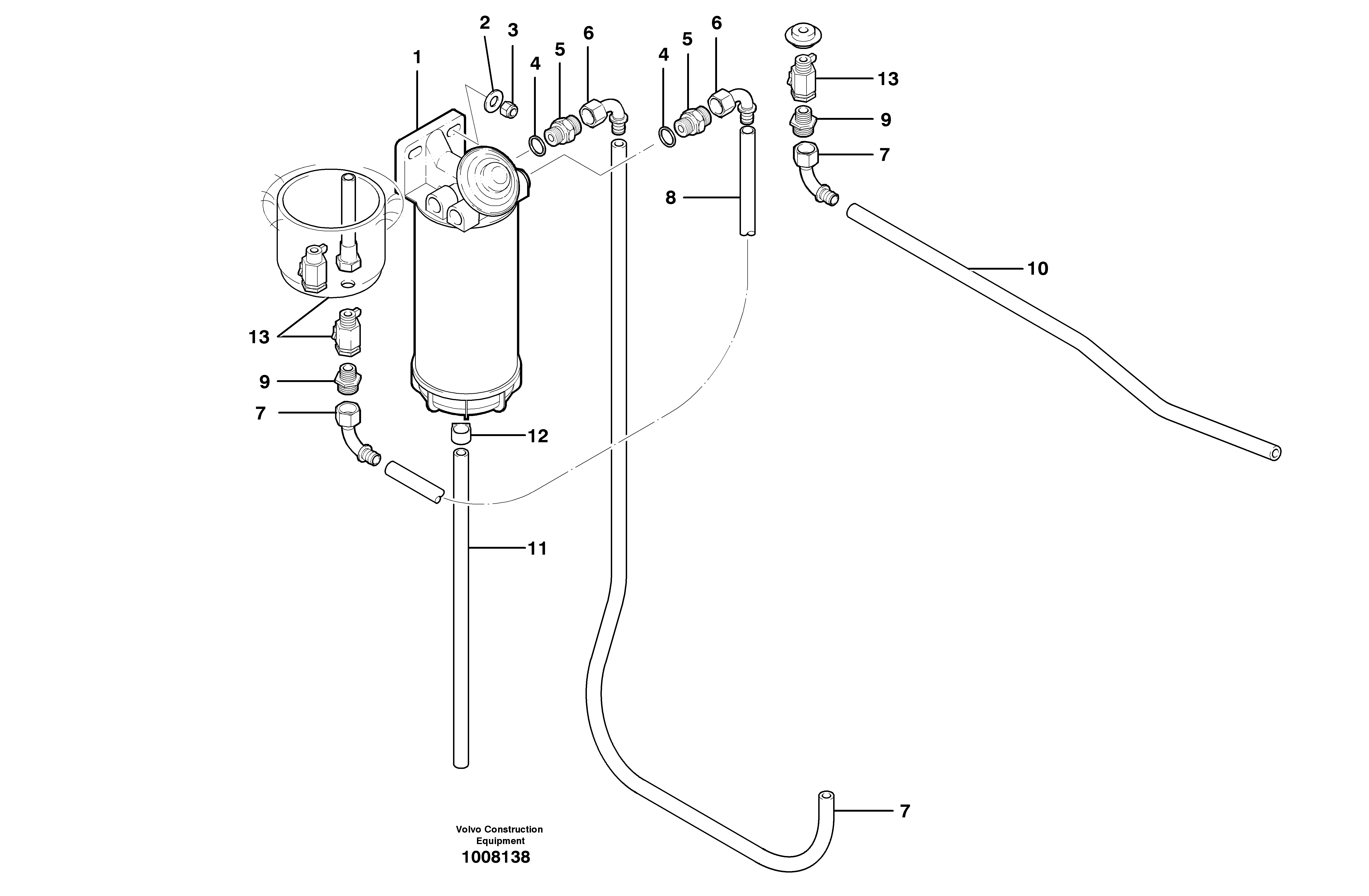 Схема запчастей Volvo G700B MODELS S/N 35000 - - 7220 Fuel circuit 