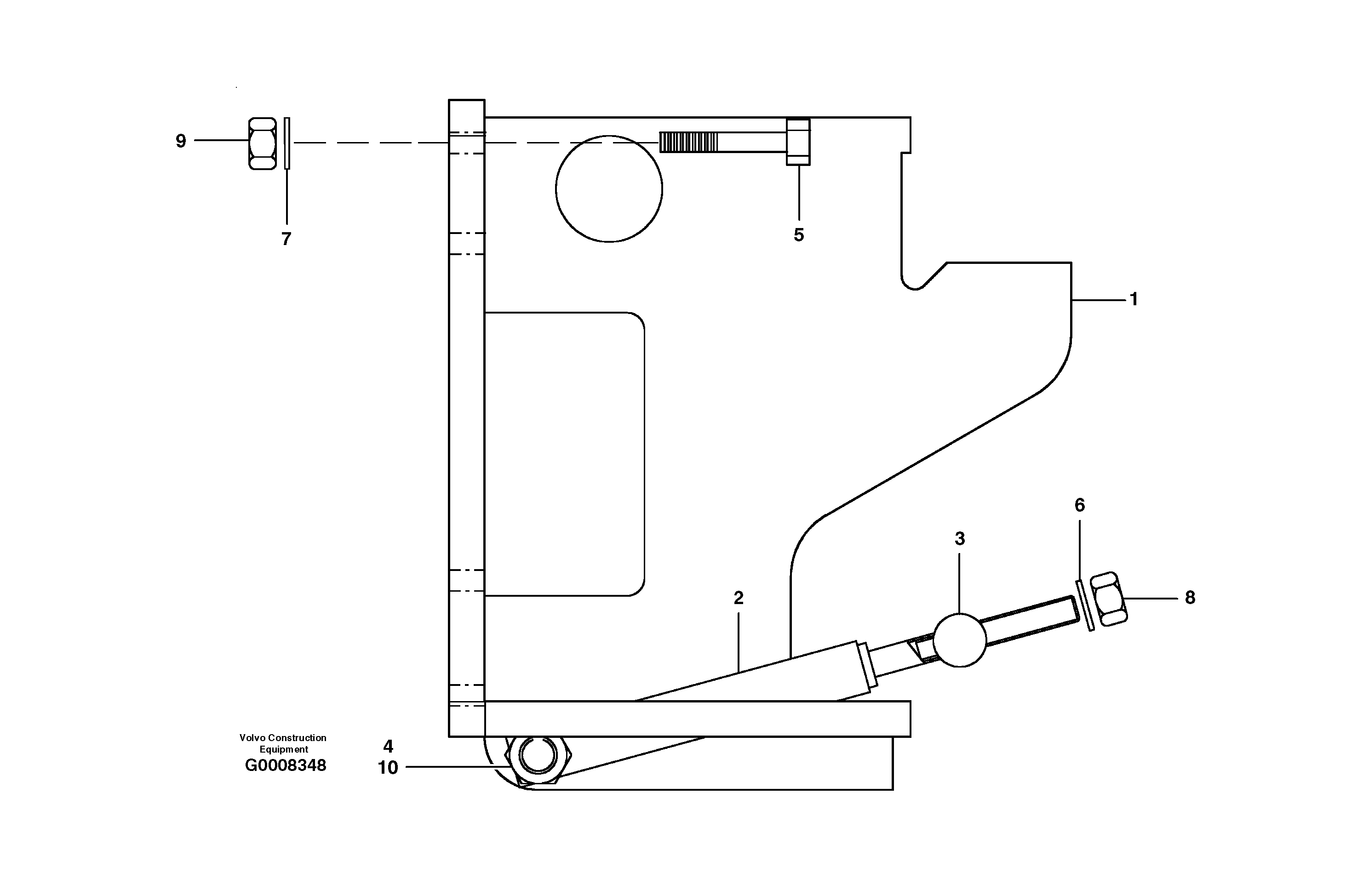 Схема запчастей Volvo G700B MODELS S/N 35000 - - 20340 Spare wheel hanger 