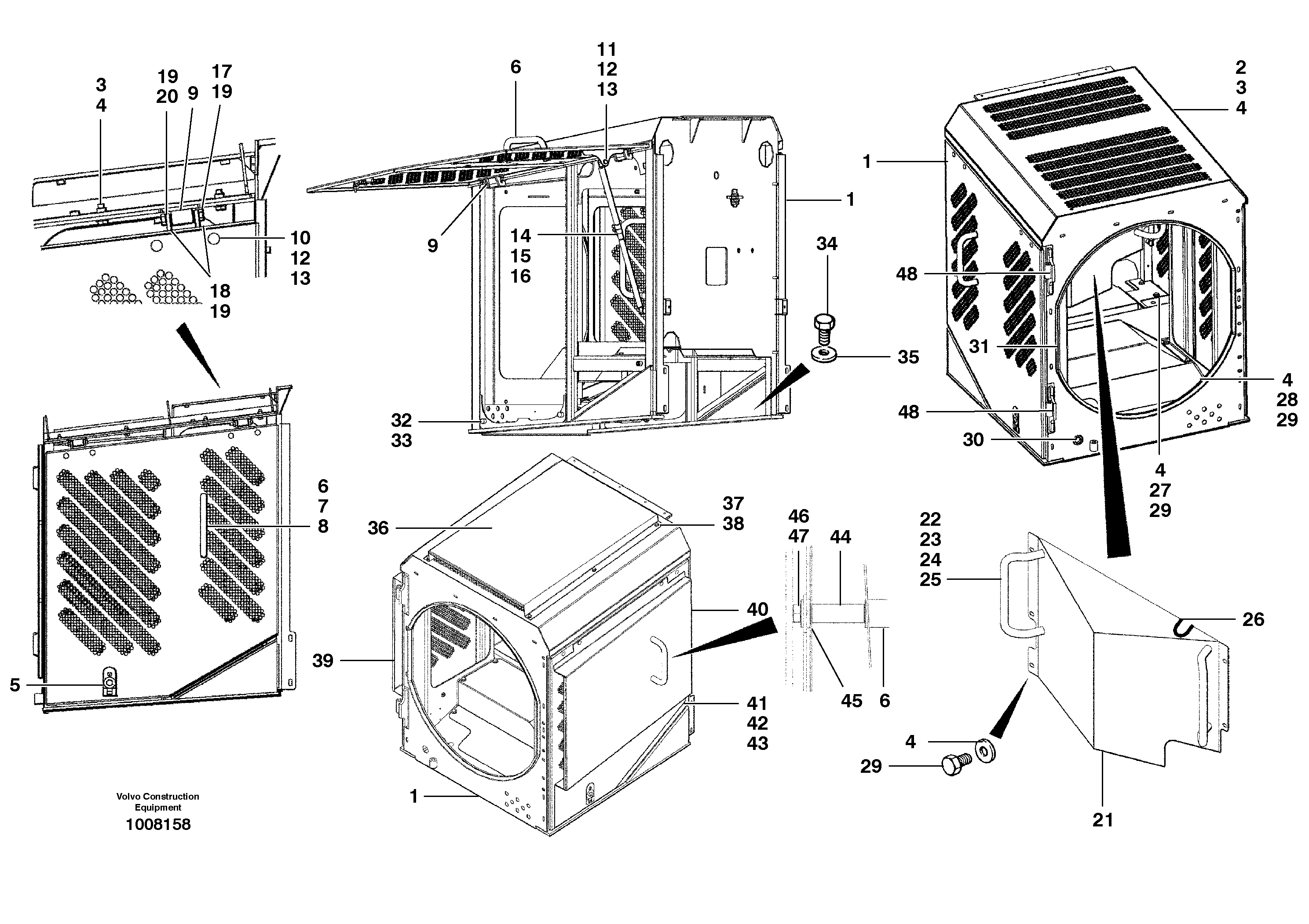 Схема запчастей Volvo G700B MODELS S/N 35000 - - 58140 Radiator housing 