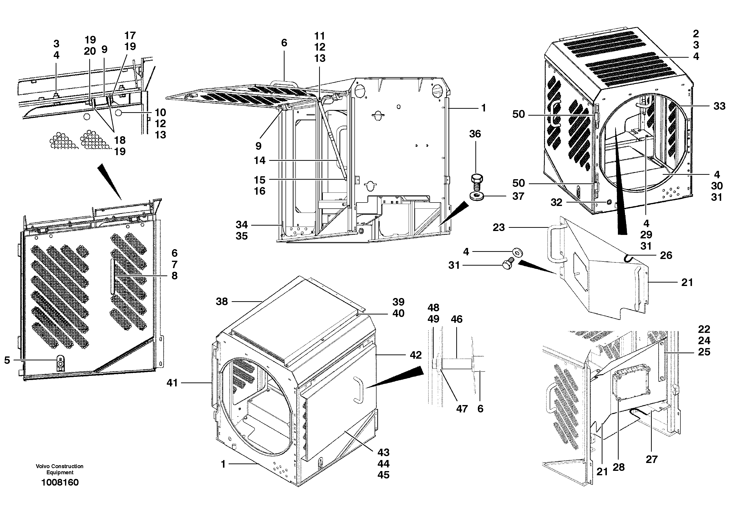 Схема запчастей Volvo G700B MODELS S/N 35000 - - 71598 Radiator housing 