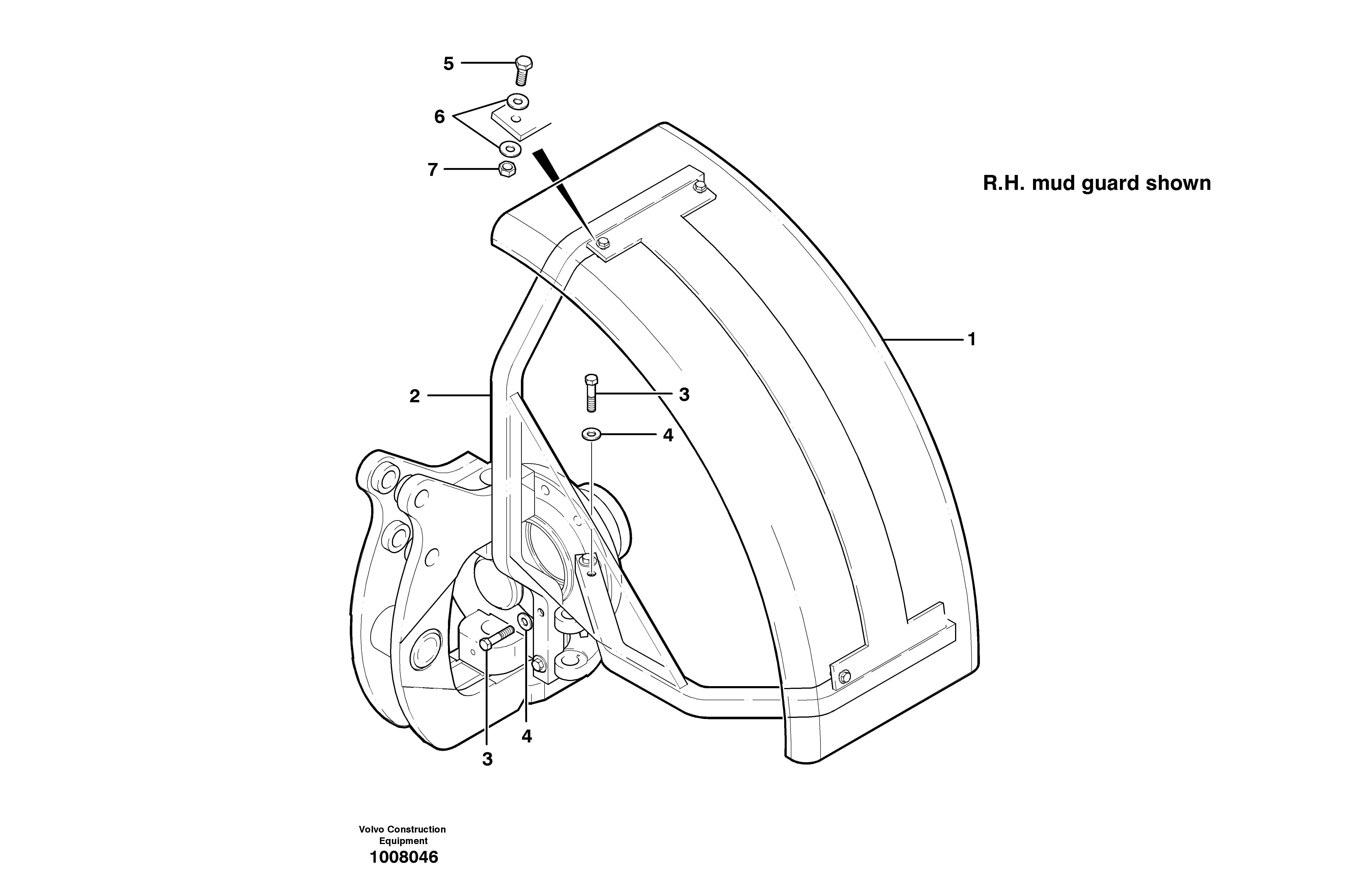 Схема запчастей Volvo G700B MODELS S/N 35000 - - 49036 Mudguards - front 