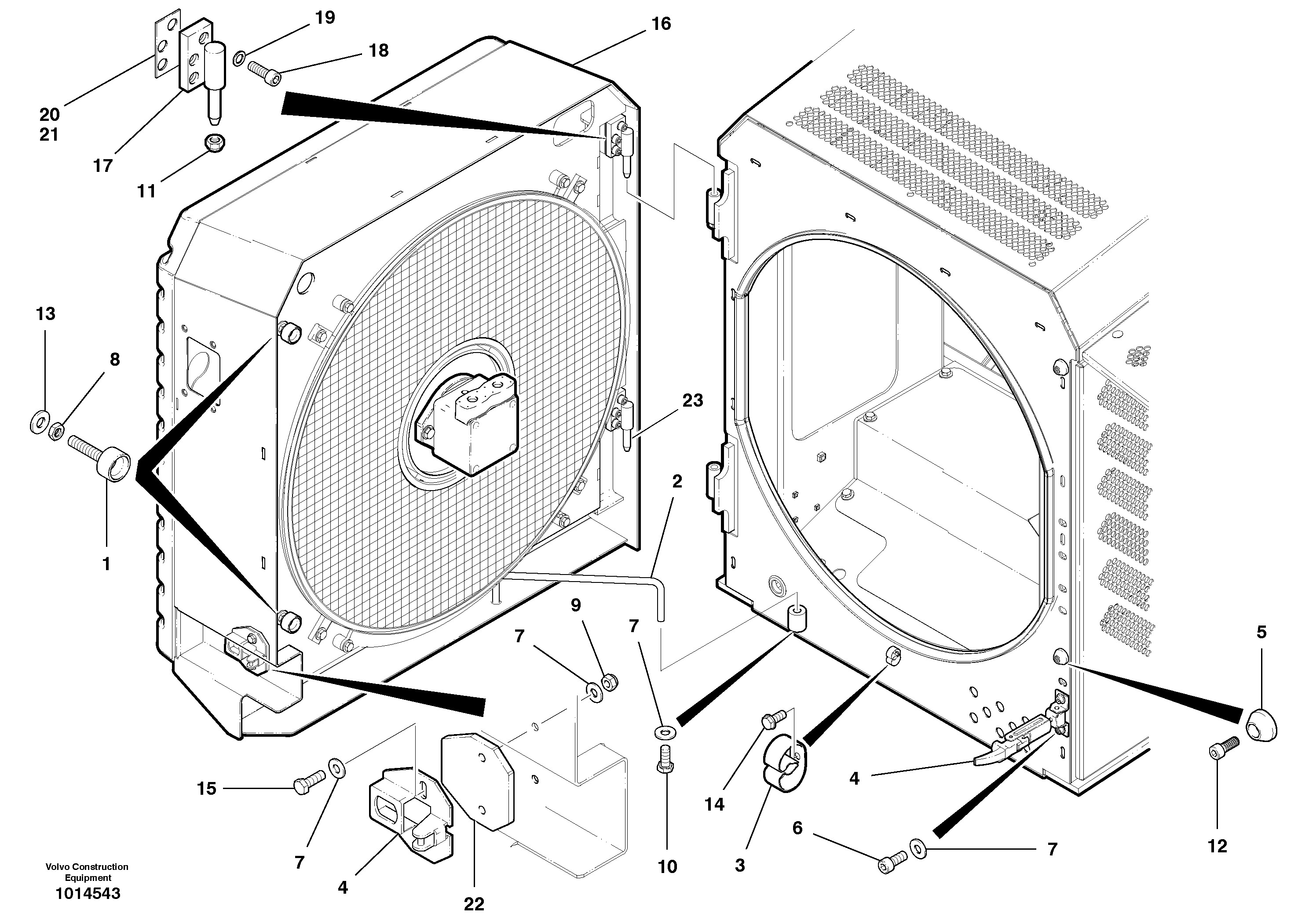 Схема запчастей Volvo G700B MODELS S/N 35000 - - 47535 Fan housing 