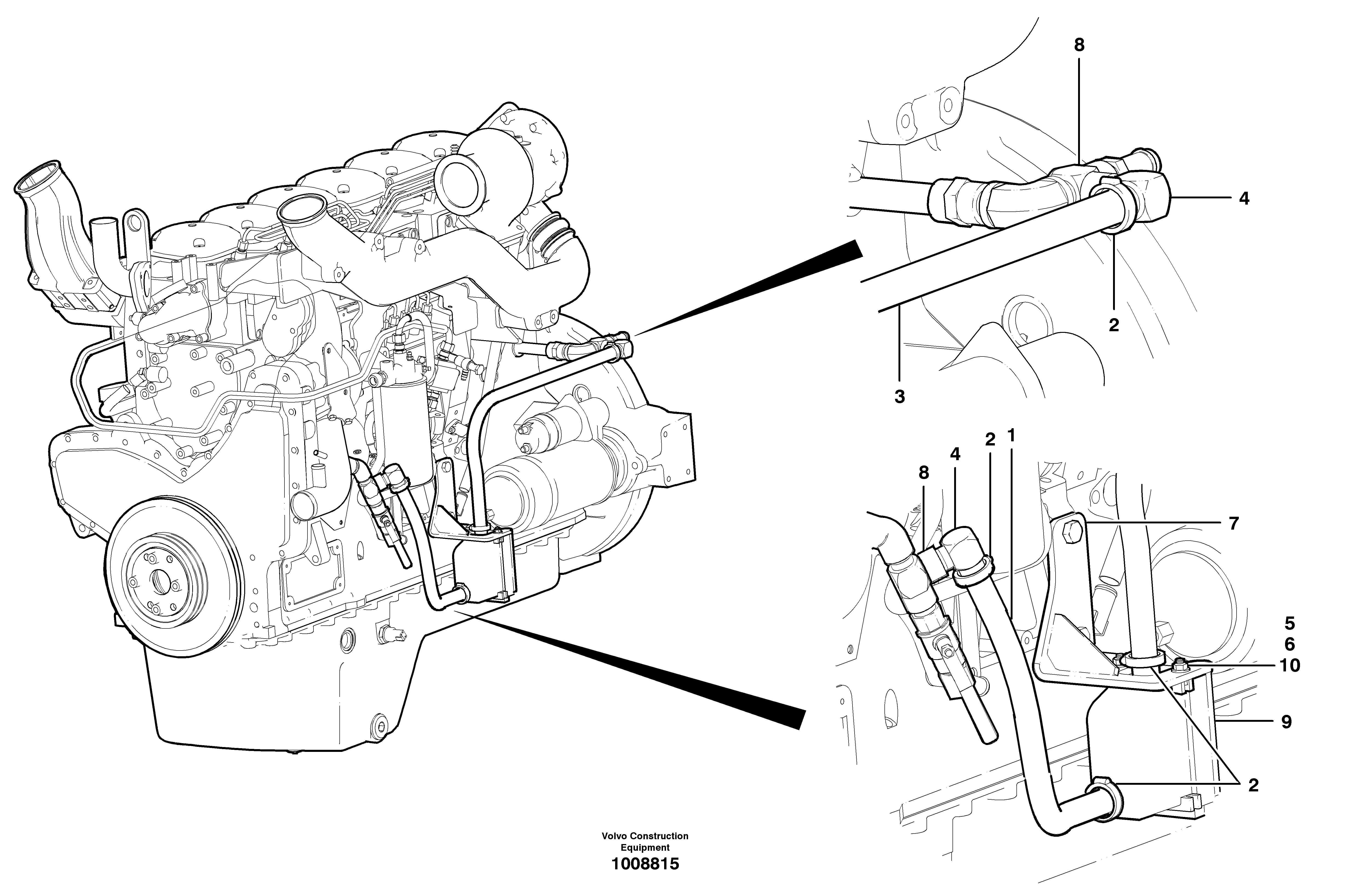 Схема запчастей Volvo G700B MODELS S/N 35000 - - 88447 Recirculating coolant heater installation 