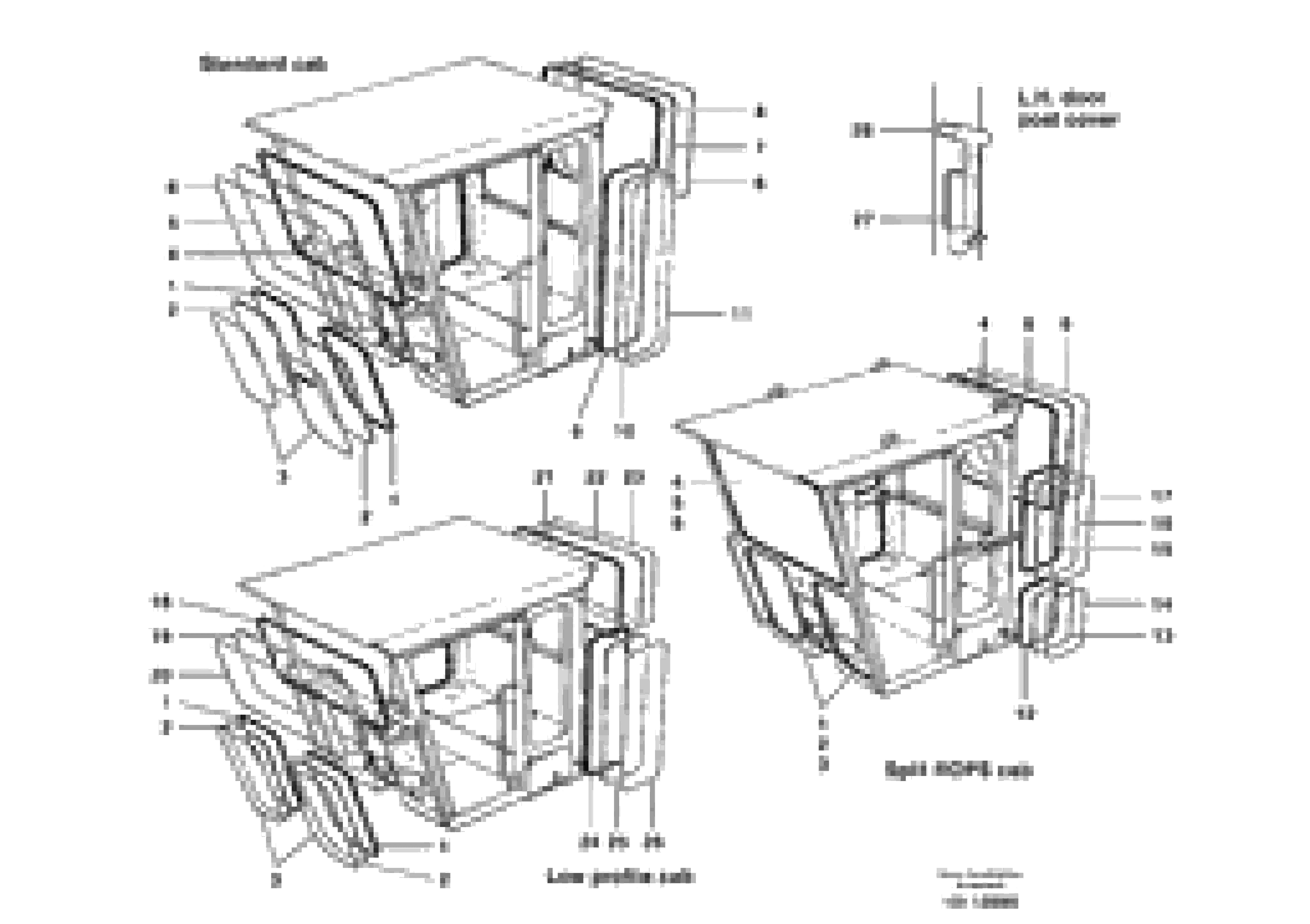 Схема запчастей Volvo G700B MODELS S/N 35000 - - 38587 Cab Glass 