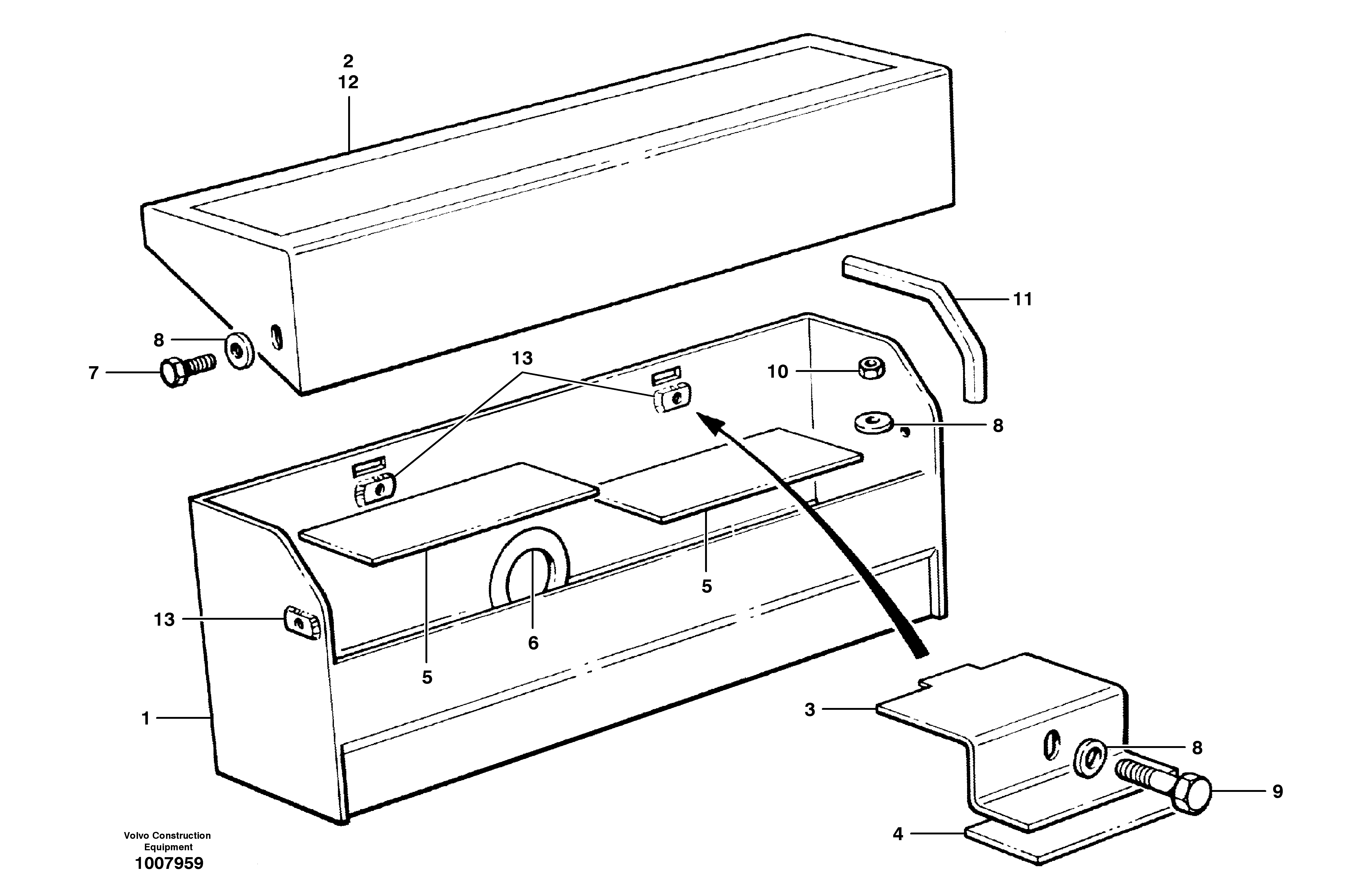 Схема запчастей Volvo G700B MODELS S/N 35000 - - 48603 Battery box 