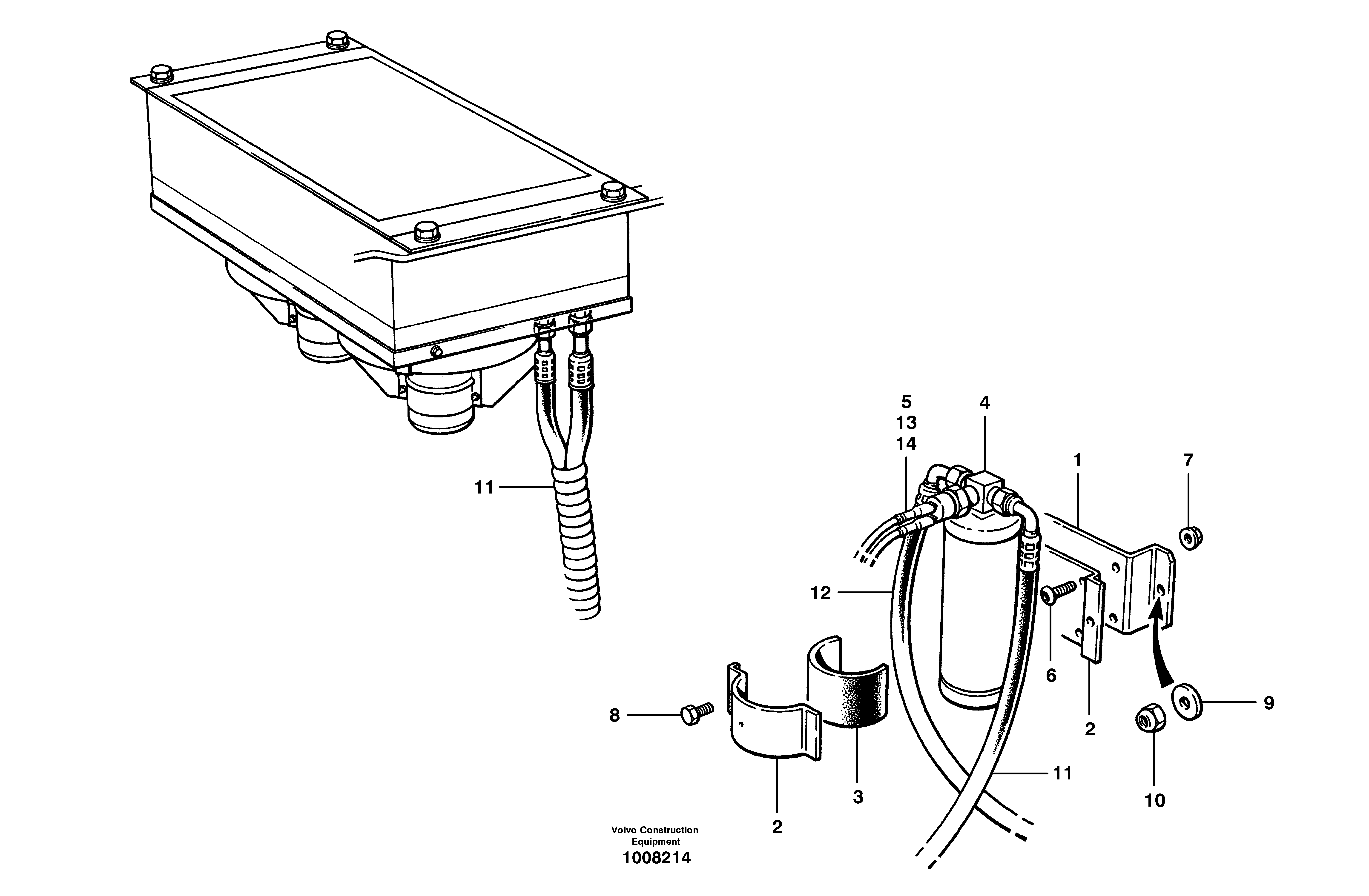 Схема запчастей Volvo G700B MODELS S/N 35000 - - 13427 Air conditioning receiver/dryer and hose 