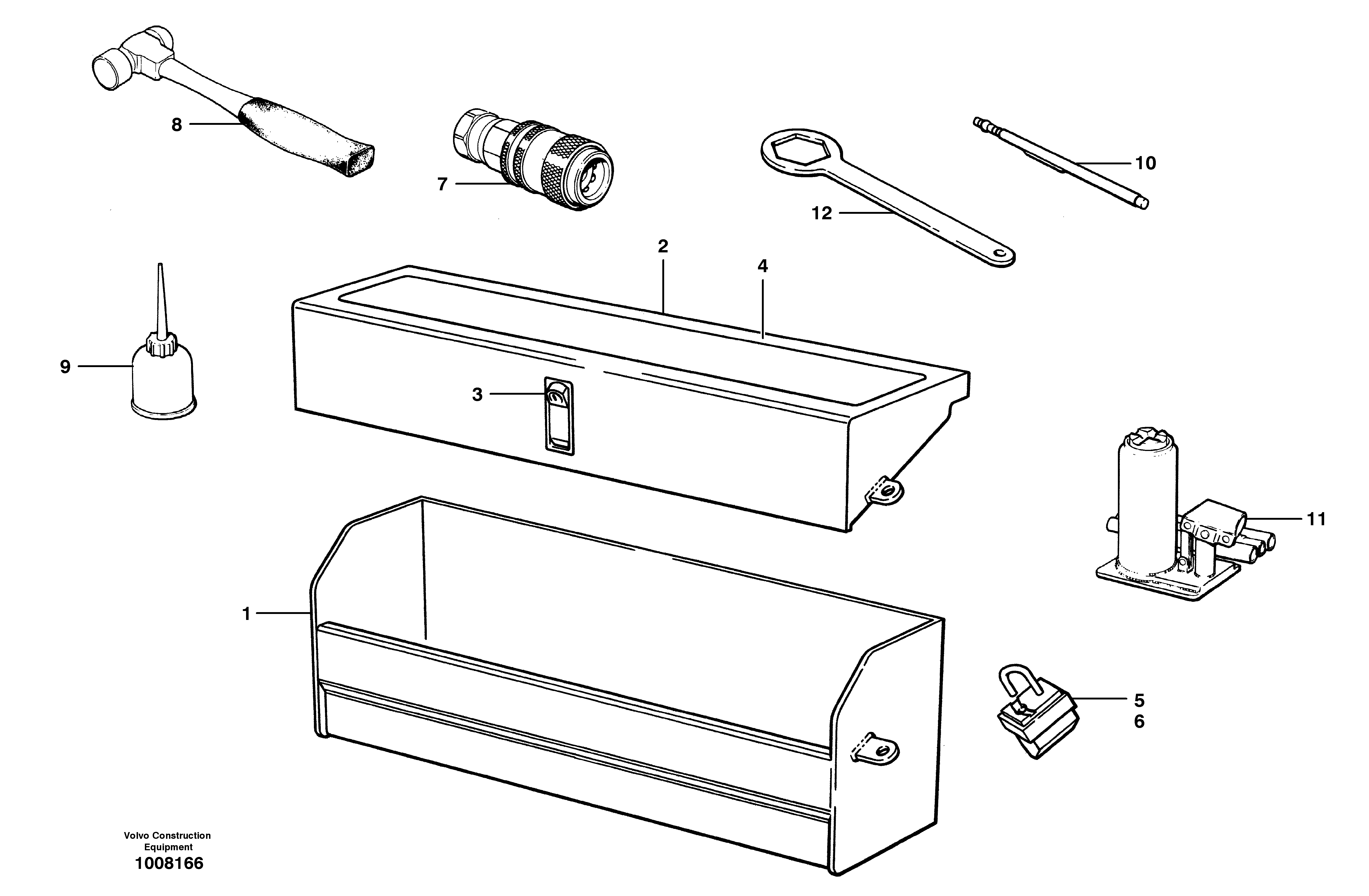 Схема запчастей Volvo G700B MODELS S/N 35000 - - 56960 Toolbox, Tools and paint 