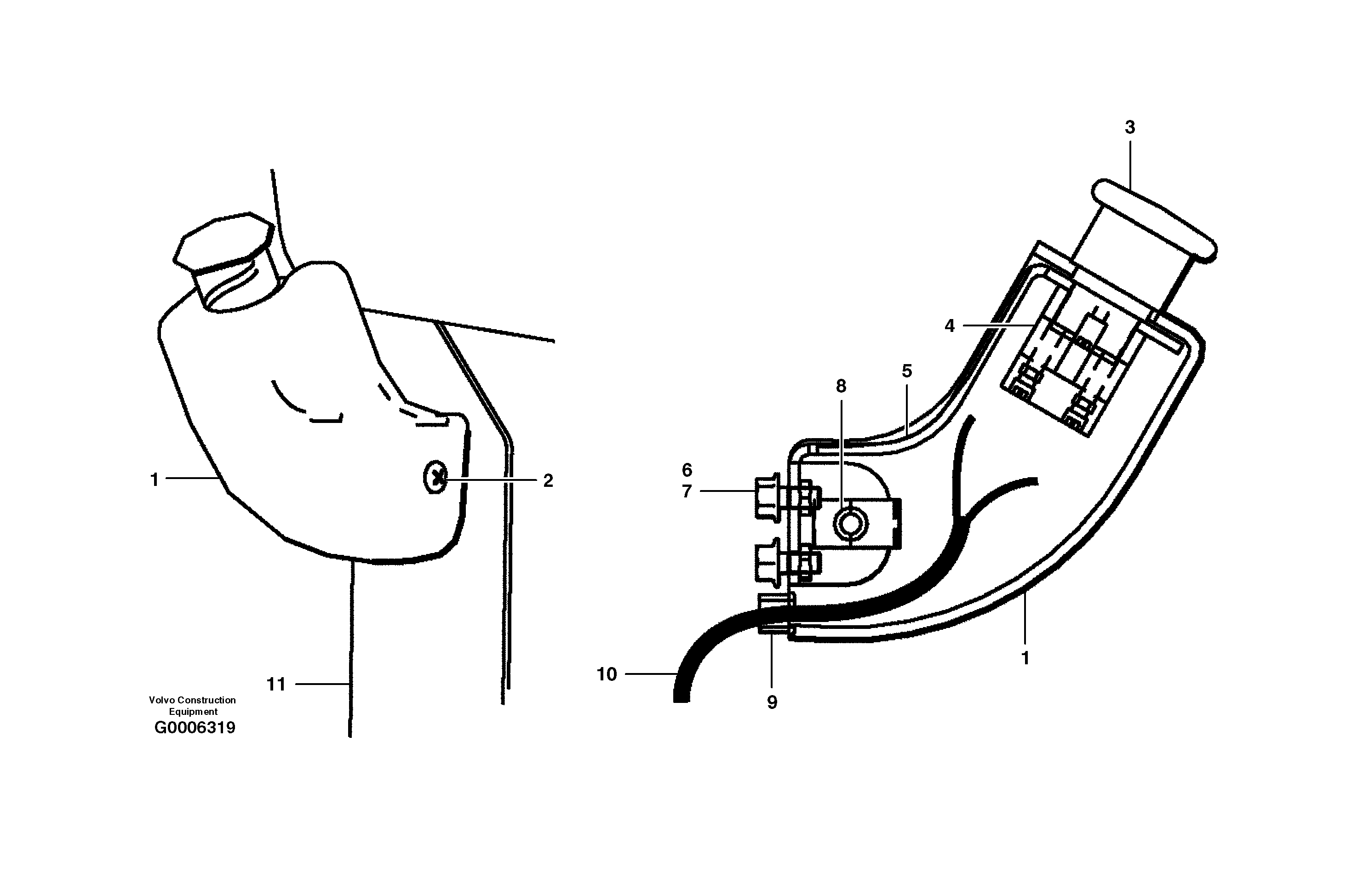 Схема запчастей Volvo G700B MODELS S/N 35000 - - 58927 Parking brake switch 